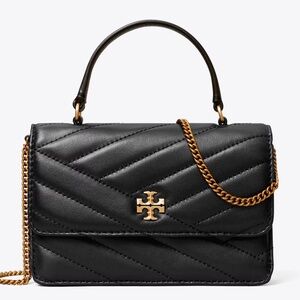 Mini Kira Chevron Quilted Leather Top Handle Wallet on a Chain